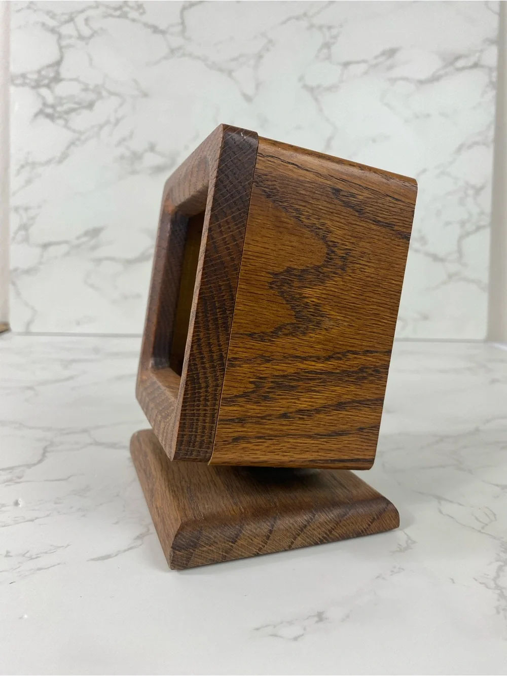 RETRO Wooden Table Clock with Gold Dial